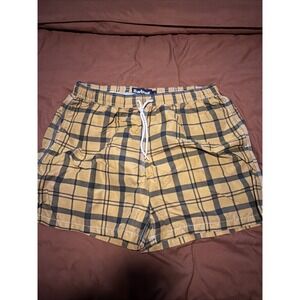 Barbour Men's Swim Shorts Size L Staple Tartan Yellow Plaid